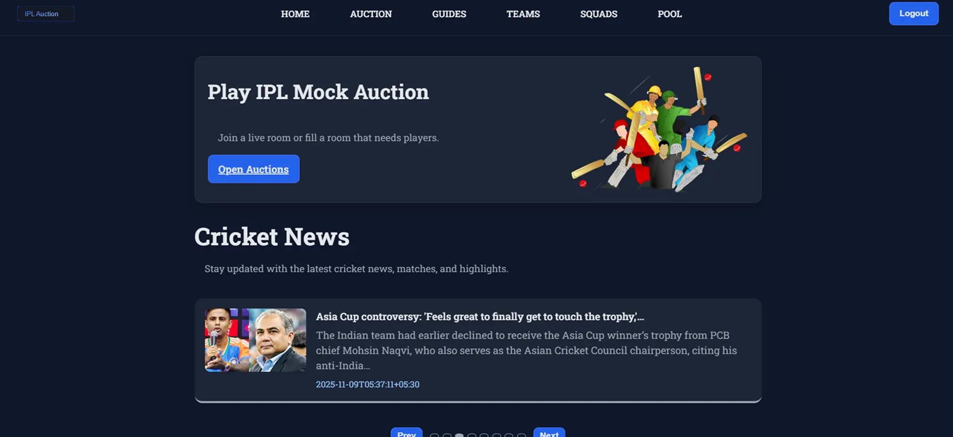 Image for Mock IPL Auction